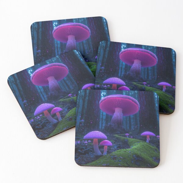 Item preview, Bioluminescent Mushroom Forest designed and sold by PixelVibe782.
