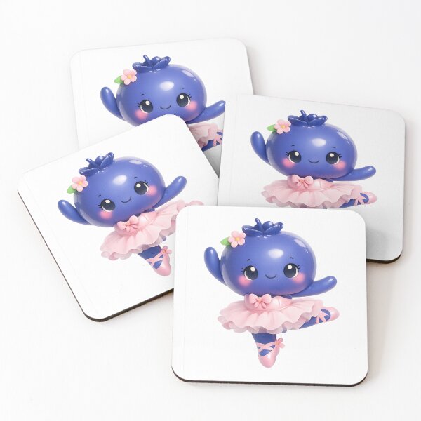 Item preview, Cute Blueberry Ballerina | Kawaii Wholesome Fruit Character Art designed and sold by Moons Studio.