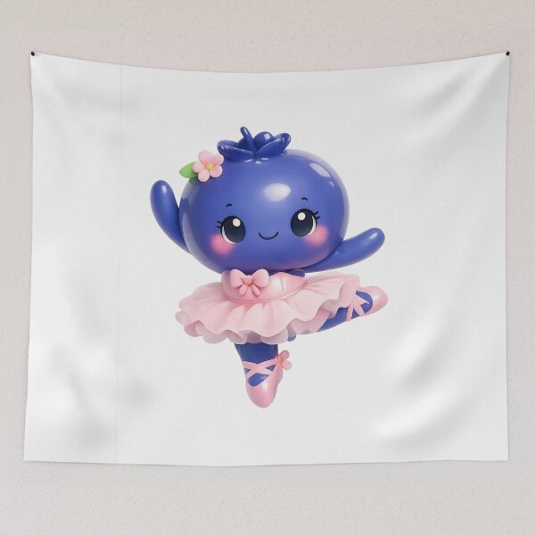 Item preview, Cute Blueberry Ballerina | Kawaii Wholesome Fruit Character Art designed and sold by Moons Studio.
