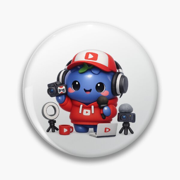 Item preview, Cute Blueberry Vlogger | Kawaii Fruit Content Creator Character Art designed and sold by Moons Studio.