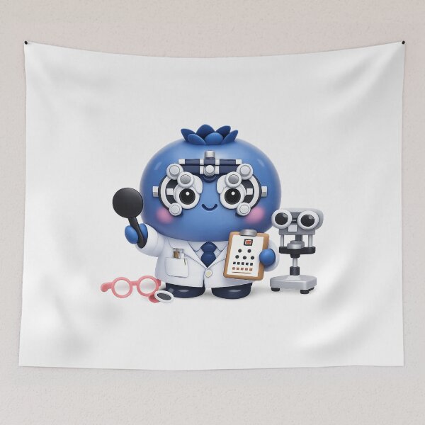 Item preview, Cute Blueberry Optometrist | Kawaii Fruit Eye Doctor Character Art designed and sold by Moons Studio.