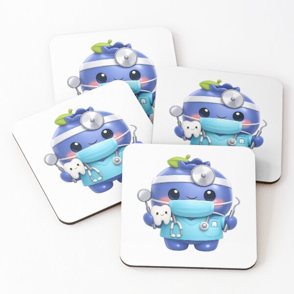 Item preview, Cute Blueberry Dentist | Kawaii Fruit Dental Character Art designed and sold by Moons Studio.