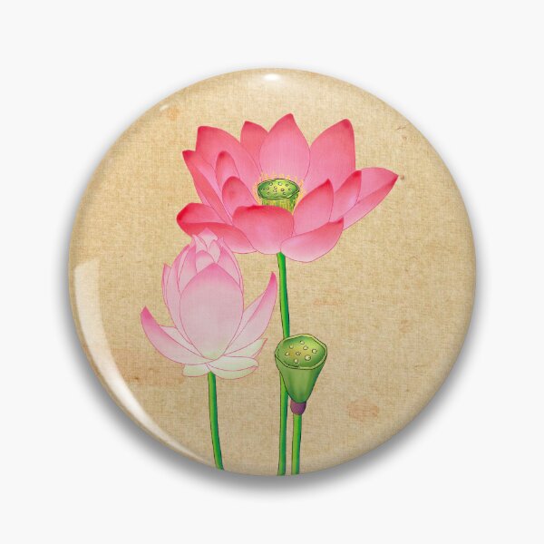 Item preview, Sacred Bloom: Pink Lotus on Light Ochre  designed and sold by QamarART Paintings.