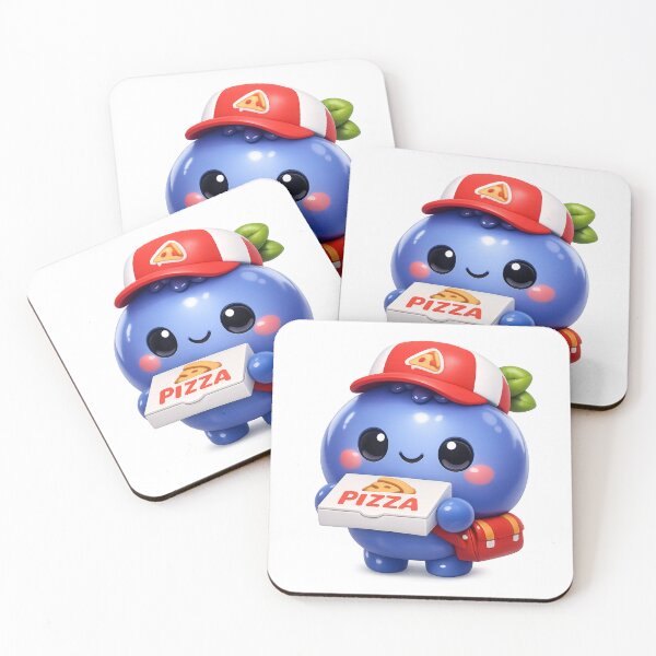 Item preview, Cute Pizza Delivery Blueberry | Kawaii Fruit Character Art designed and sold by Moons Studio.
