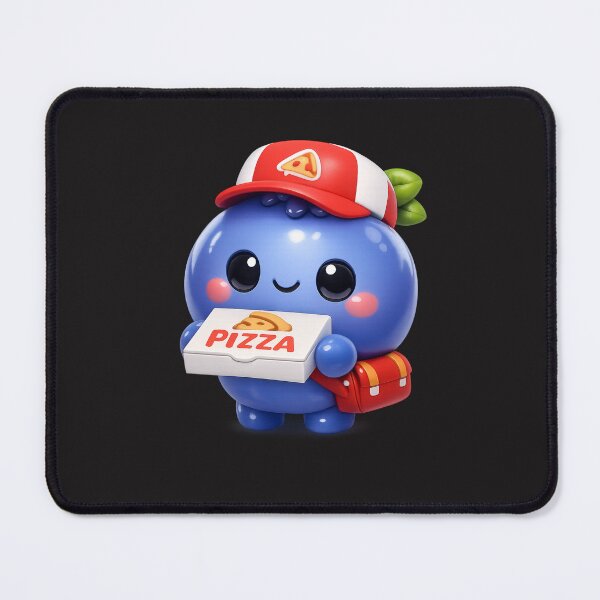 Item preview, Cute Pizza Delivery Blueberry | Kawaii Fruit Character Art designed and sold by Moons Studio.