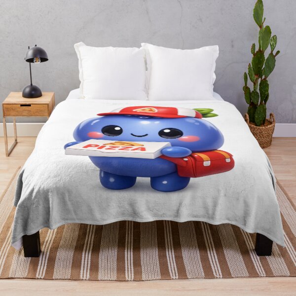 Item preview, Cute Pizza Delivery Blueberry | Kawaii Fruit Character Art designed and sold by Moons Studio.