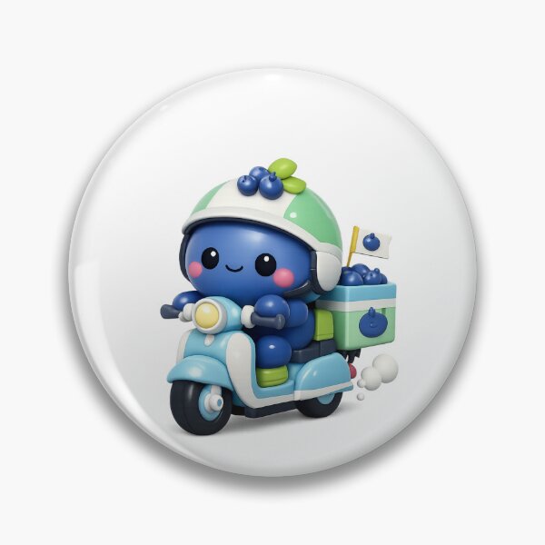 Item preview, Cute Blueberry Delivery Scooter Driver | Kawaii Fruit Character Art designed and sold by Moons Studio.