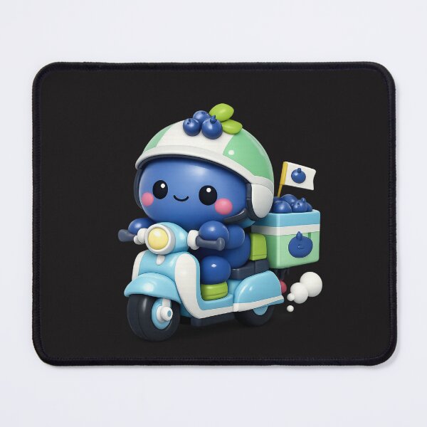 Item preview, Cute Blueberry Delivery Scooter Driver | Kawaii Fruit Character Art designed and sold by Moons Studio.