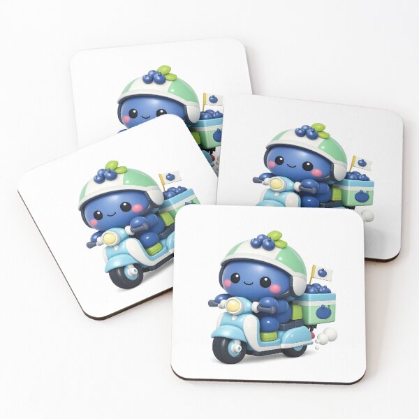 Item preview, Cute Blueberry Delivery Scooter Driver | Kawaii Fruit Character Art designed and sold by Moons Studio.