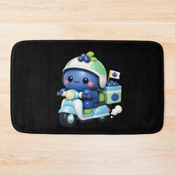 Item preview, Cute Blueberry Delivery Scooter Driver | Kawaii Fruit Character Art designed and sold by Moons Studio.