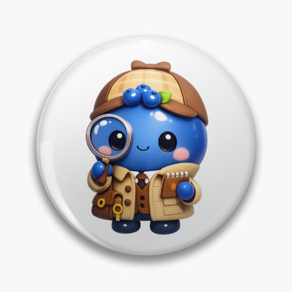 Item preview, Cute Blueberry Detective | Kawaii Fruit Character Art designed and sold by Moons Studio.