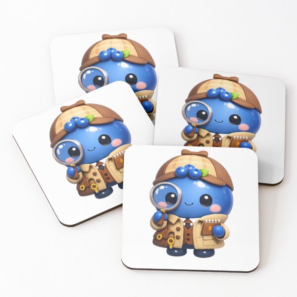 Item preview, Cute Blueberry Detective | Kawaii Fruit Character Art designed and sold by Moons Studio.