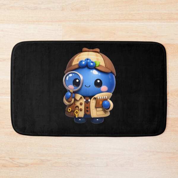 Item preview, Cute Blueberry Detective | Kawaii Fruit Character Art designed and sold by Moons Studio.