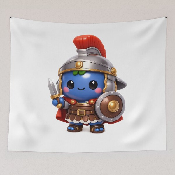 Item preview, Cute Blueberry Roman Soldier | Kawaii Fruit Warrior Character Art designed and sold by Moons Studio.