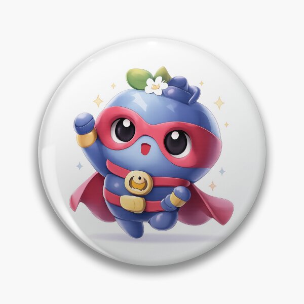 Item preview, Cute Blueberry Superhero | Kawaii Fruit Art designed and sold by Moons Studio.