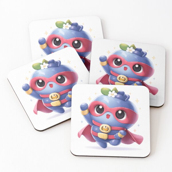 Item preview, Cute Blueberry Superhero | Kawaii Fruit Art designed and sold by Moons Studio.