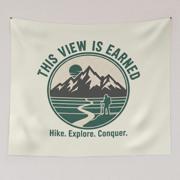 Item preview, This View Is Earned Hiking designed and sold by Ink Magic.