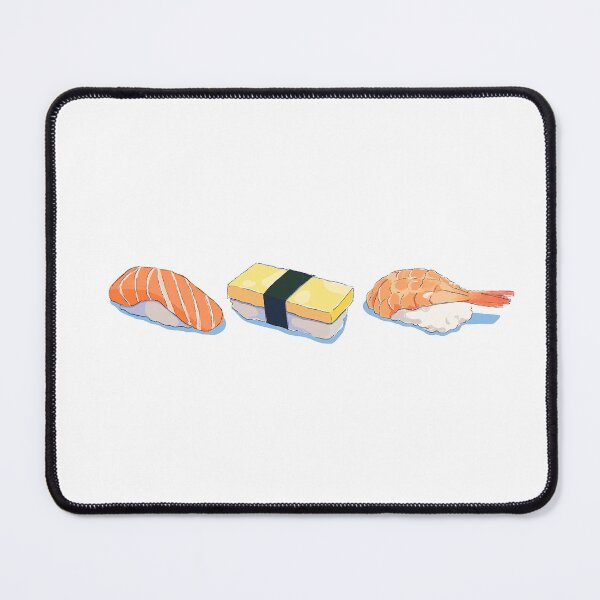 Item preview, Three Sushi Pieces Hand-Drawn Illustration - Japanese Food Art designed and sold by morimist.