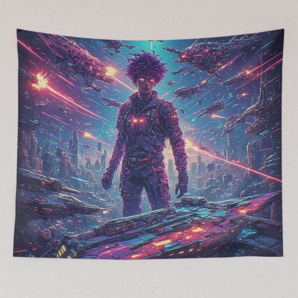 Item preview, Primary: Neon Overdrive: The Lost Synthwave Space Opera  Alternative: Cyber-Psychedelic Chaos: A Retro-Futurist Dreamscape designed and sold by Design Repo.