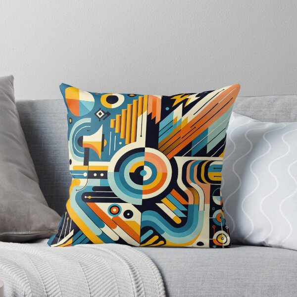 Item preview, Bold Geometric Letterform Abstract in Teal and Orange designed and sold by InkSmithery.