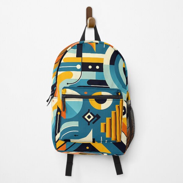 Item preview, Bold Geometric Letterform Abstract in Teal and Orange designed and sold by InkSmithery.