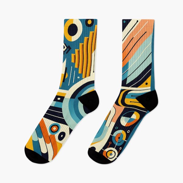 Item preview, Bold Geometric Letterform Abstract in Teal and Orange designed and sold by InkSmithery.