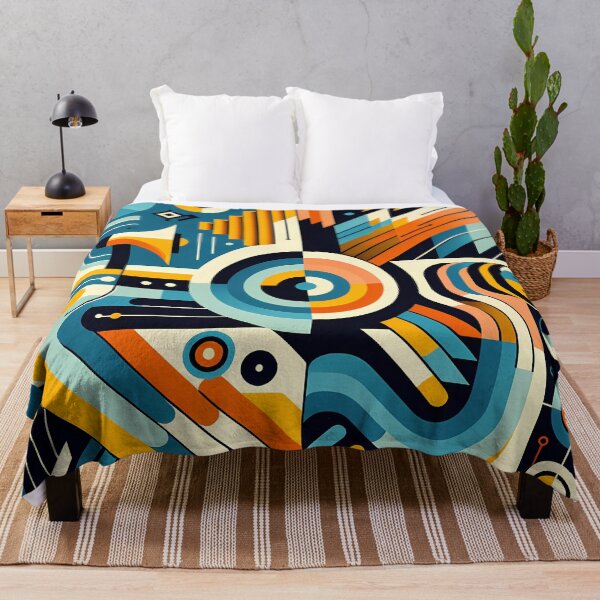 Item preview, Bold Geometric Letterform Abstract in Teal and Orange designed and sold by InkSmithery.