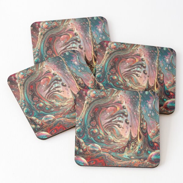 Item preview, Cosmic Meltdown – Surreal Red & Teal Fluidity designed and sold by B-Russ-Stuff.