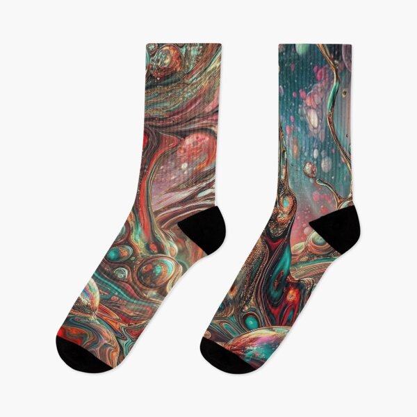 Item preview, Cosmic Meltdown – Surreal Red & Teal Fluidity designed and sold by B-Russ-Stuff.