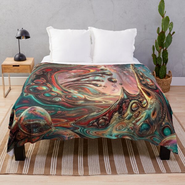 Item preview, Cosmic Meltdown – Surreal Red & Teal Fluidity designed and sold by B-Russ-Stuff.