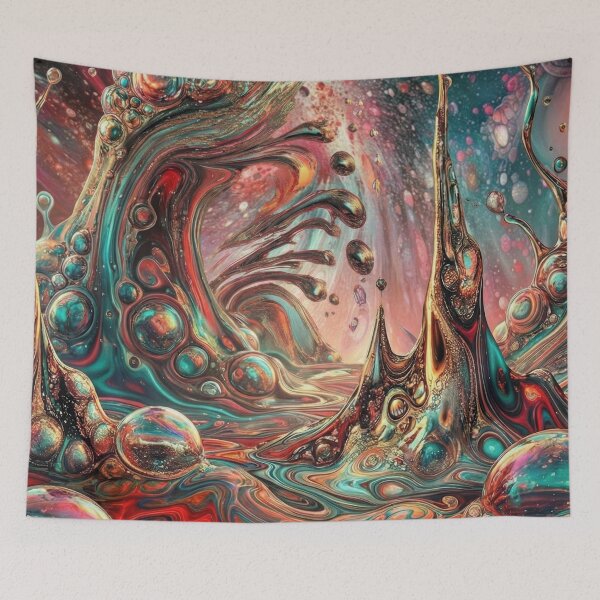 Item preview, Cosmic Meltdown – Surreal Red & Teal Fluidity designed and sold by B-Russ-Stuff.