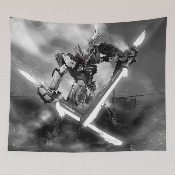 Item preview, black white frame aile strike gundam seed kira yamato digital illustration designed and sold by sabartgunpla.