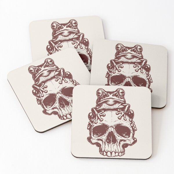 Item preview, Frog on Skull Gothic Nature Illustration designed and sold by Eh Plus Designs.