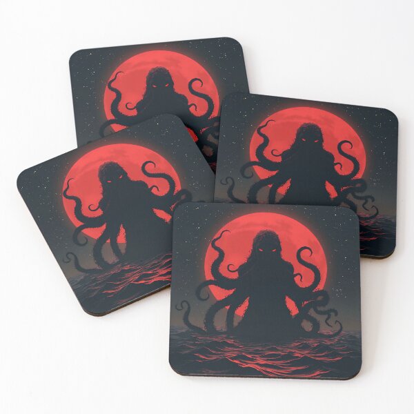 Item preview, Eldritch Sea Entity Rising Under a Blood Moon – Dark Cosmic Horror Art designed and sold by cr6zym1nd.