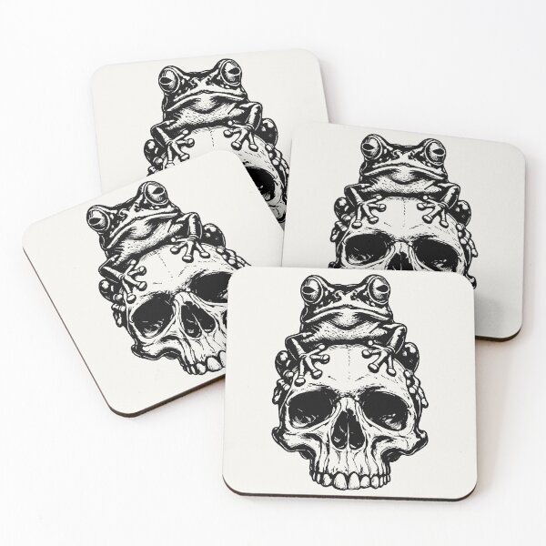 Item preview, Frog on Skull Gothic Nature Illustration designed and sold by Eh Plus Designs.