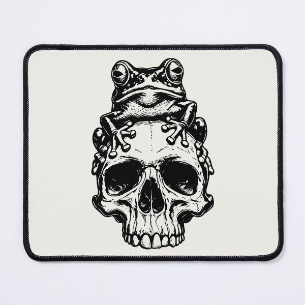 Item preview, Frog on Skull Gothic Nature Illustration designed and sold by Eh Plus Designs.