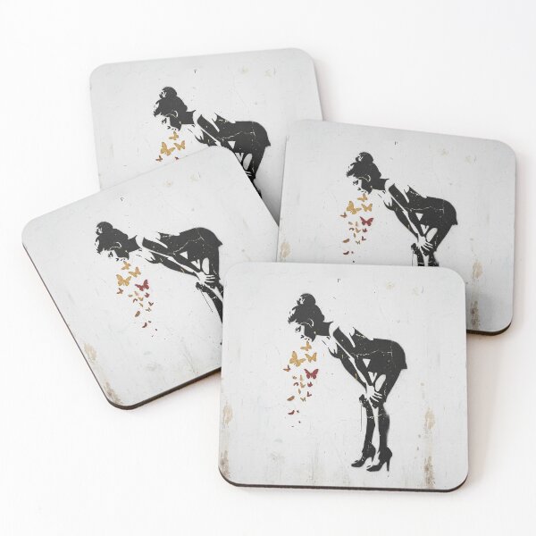 Item preview, Butterfly Girl Street Art Stencil Aesthetic designed and sold by AgingeR.