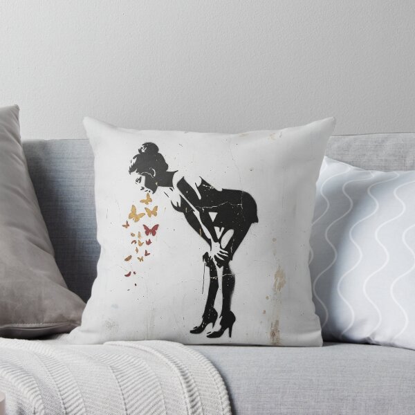 Item preview, Butterfly Girl Street Art Stencil Aesthetic designed and sold by AgingeR.