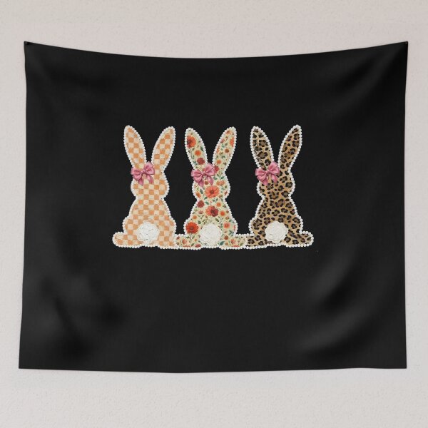 Item preview, Coquette Easter Bunnies Leopard Bow designed and sold by Deaklaszlo.