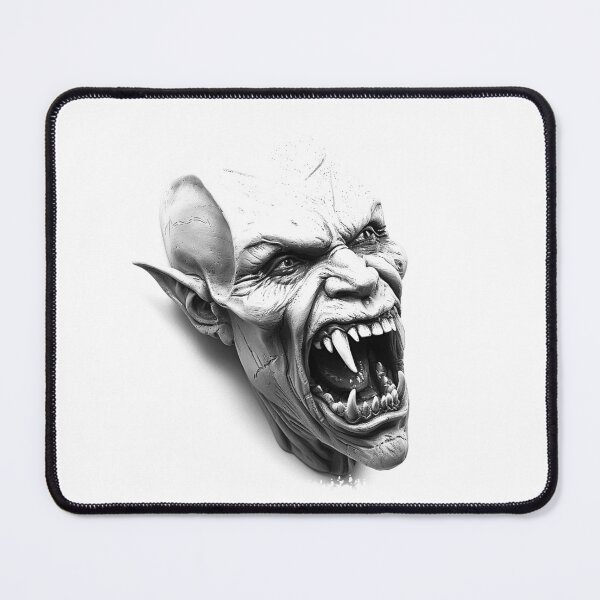Item preview, Screaming Vampire Demon – Horror Creature Illustration in Black and White designed and sold by inkoutninja.