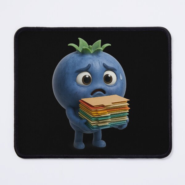 Item preview, Cute Overworked File Organizer Blueberry - Stressed Office Assistant | Kawaii Funny Office Humor Gift Art designed and sold by Moons Studio.