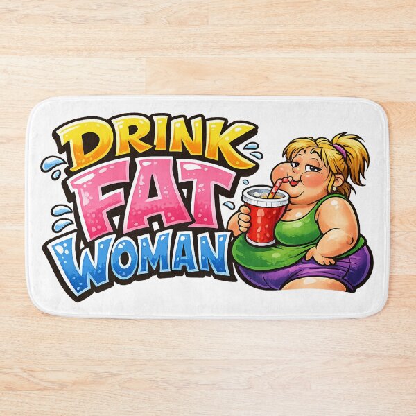 Item preview, I'm Proud to be FAT: Chubby Girl Enjoying a Drink – Cute Fat Drink Woman Illustration designed and sold by Arte Cartoon From TagTeam Group.