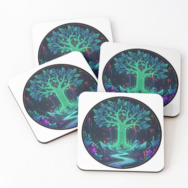 Item preview, Cyberpunk Botanical Garden Neon Tree designed and sold by Remy-Aura.
