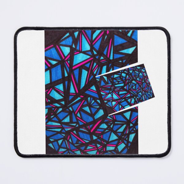 Item preview, Geometric Highways – Bold Abstract Pink & Blue Line Art designed and sold by MayhemAbstracts.