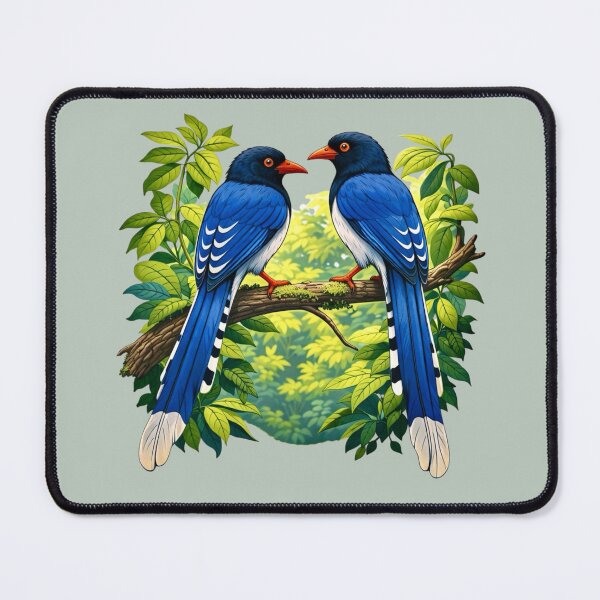 Item preview, Taiwan Blue Magpies Bird designed and sold by Myra365Art.