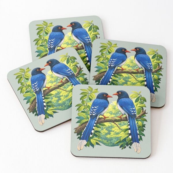Item preview, Taiwan Blue Magpies Bird designed and sold by Myra365Art.