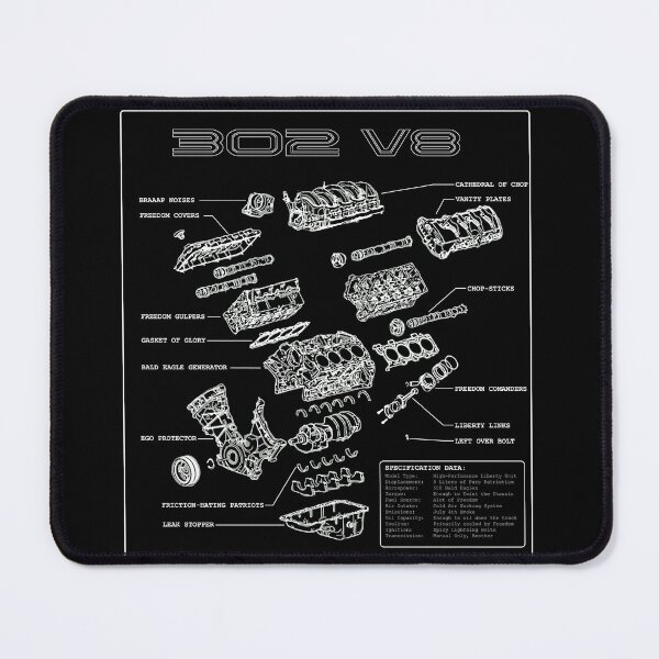 Item preview, coyote v8 5.0 Funny V8 Engine Exploded View American Muscle Anatomy designed and sold by cowtownCOWBOY.