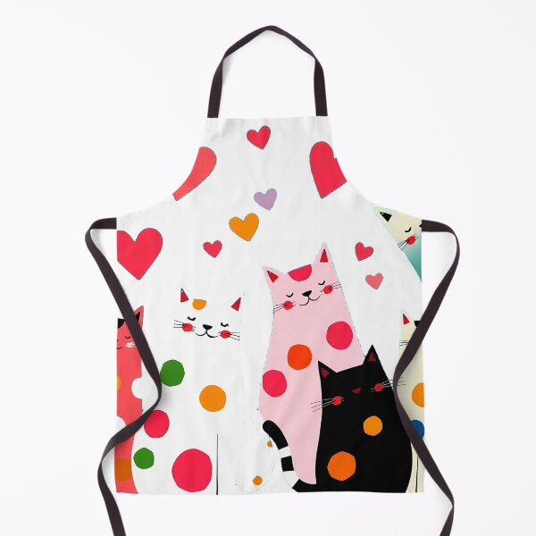 Item preview, Polka-Dot Love Cats – Whimsical Feline Parade designed and sold by meesub.