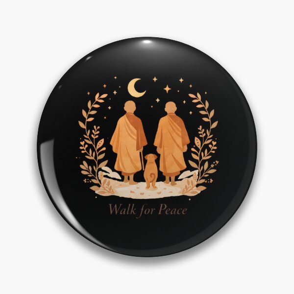 Item preview, Minimalist Zen Art Walk for Peace Monks with Aloka Dog  designed and sold by CristHuds.
