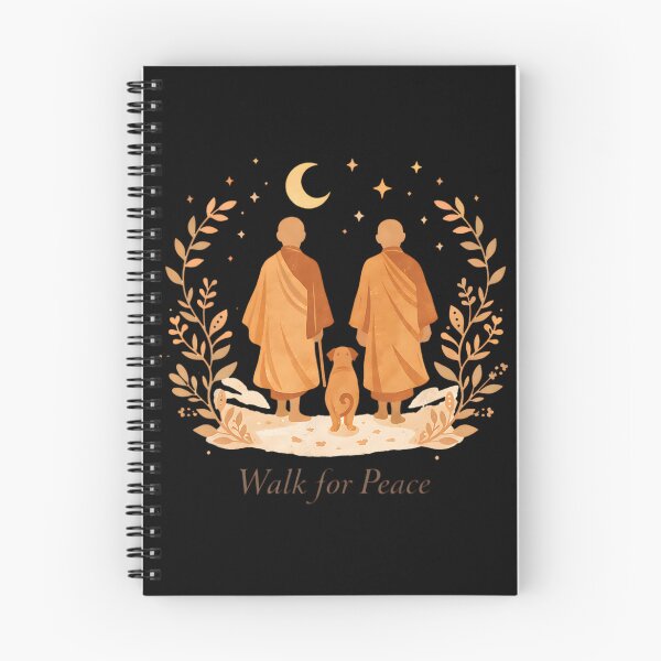 Item preview, Minimalist Zen Art Walk for Peace Monks with Aloka Dog  designed and sold by CristHuds.